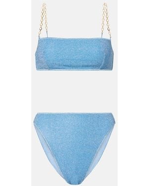 Oséree Lumiere O Chain Lame Bikini - Blue