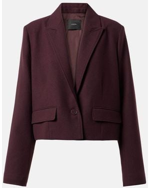 JOSEPH Cropped Single-Breasted Wool Jacket - Purple