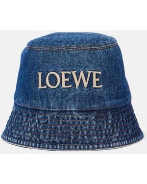 Loewe Paula's Ibiza Logo Denim Bucket Hat - Blue