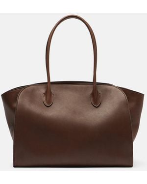The Row Marlo 14 Leather Tote Bag - Brown