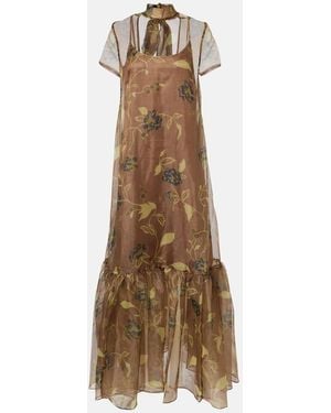 STAUD Calluna Floral Organza Maxi Dress - Natural