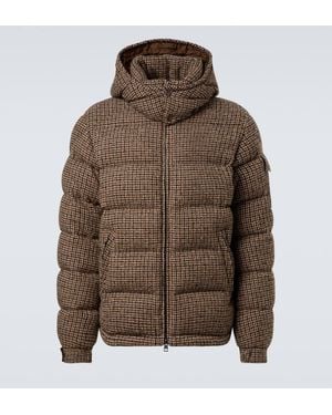Moncler Montgenevre Checked Boucle Down Jacket - Brown