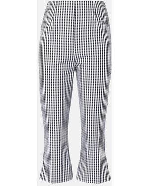 Faithfull the Brand Gingham Cotton Poplin Capri Pants - Blue