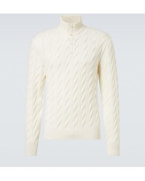 Ralph Lauren Cable-Knit Cashmere Sweater - White