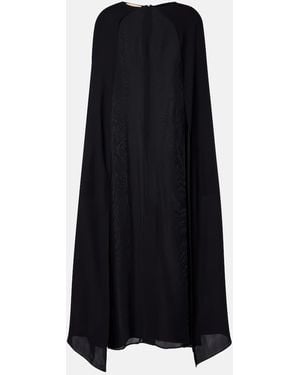 Plan C Georgette Midi Dress - Black