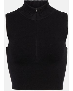 Live The Process Petra Half-Zip Crop Top - Black