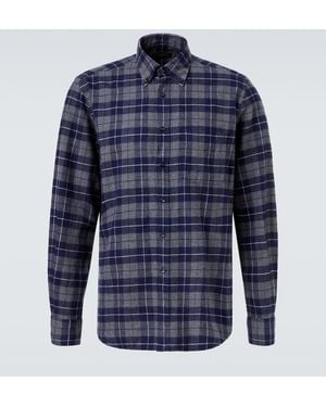 Slowear Checked Cotton Shirt - Blue