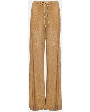 LAQUAN SMITH Sequin-Embellished Pants - Natural