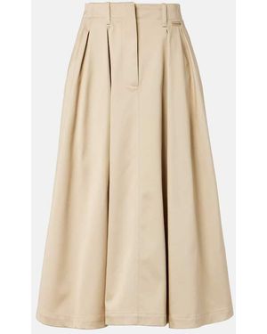 Moncler Cotton Midi Skirt - Natural