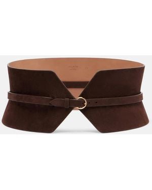 Alaïa Suede Corset Belt - Brown