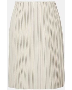 Rohe Plisse Leather Midi Skirt - White