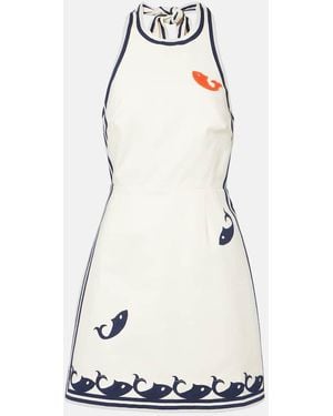 ALÉMAIS Marine Printed Cotton Minidress - White