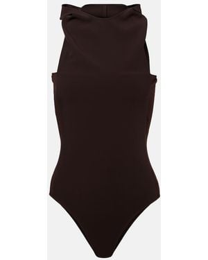 Courreges Draped Bodysuit - Brown