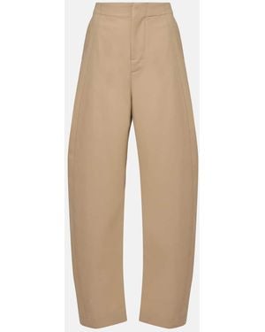 Bottega Veneta Cotton Twill Wide-Leg Pants - Natural