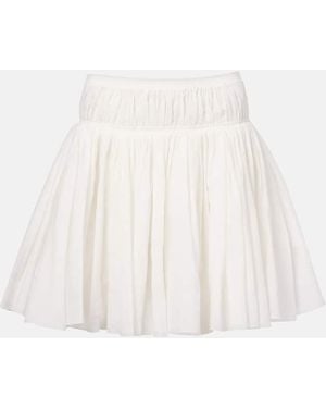 Alaïa Cotton And Linen Miniskirt - White