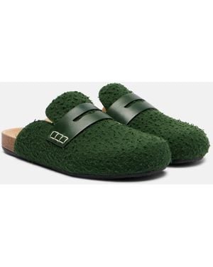 JW Anderson Felt Mules - Green