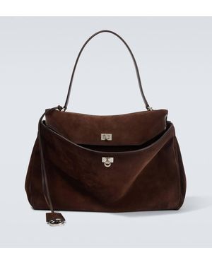 Balenciaga Rodeo Suede Tote Bag - Brown