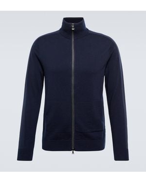 Bogner Zip-Up Virgin Wool Sweatshirt - Blue