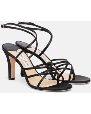 Jimmy Choo Archive Strappy 100 Satin Sandals - Metallic