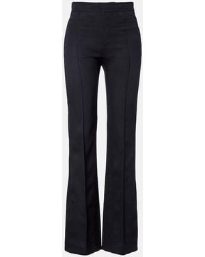 Chloé Virgin Wool Gabardine Flared Pants - Blue