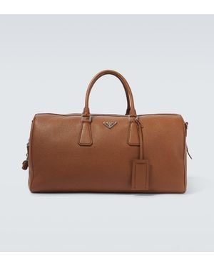 Prada Leather Duffel Bag - Brown