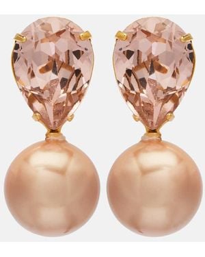 Jennifer Behr Simone Crystal-Embellished Pearl Earrings - Pink
