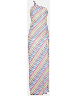 Missoni Zigzag One-Shoulder Beach Dress - White