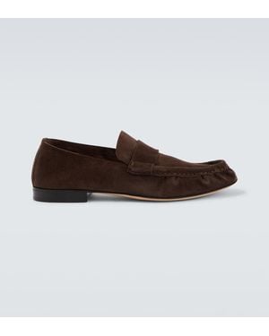 The Row Suede Penny Loafers - Brown
