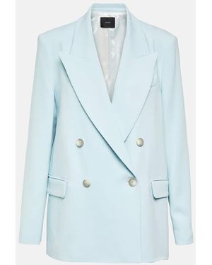 JOSEPH Jaden Double-Breasted Cady Blazer - Blue