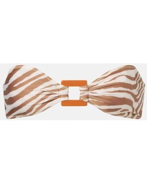 SAME Zebra-Print Bandeau Bikini Top - Natural