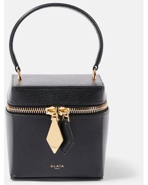 Alaïa Cube Leather Vanity Bag - Black