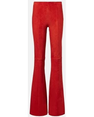 Stouls Gege High-Rise Suede Flared Pants