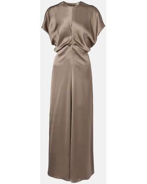 TOTEME Draped Satin Maxi Dress - Natural