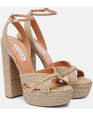 Aquazzura Sundance Plateau 140 Platform Sandals - Brown