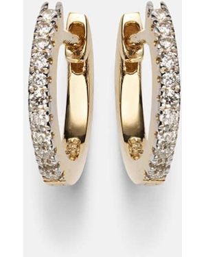 Mateo 14kt Gold huggie Earrings With Diamonds - White