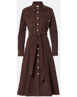 AG Jeans Marseille Denim Shirt Dress - Brown
