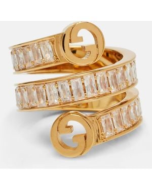 Gucci Blondie Crystal-Embellished Ring - Metallic