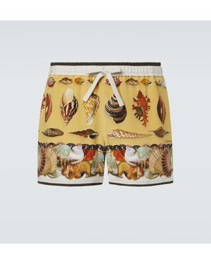 Dolce & Gabbana Printed Silk Shorts - Metallic