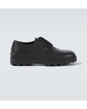 Prada Leather Derby Shoes - Black