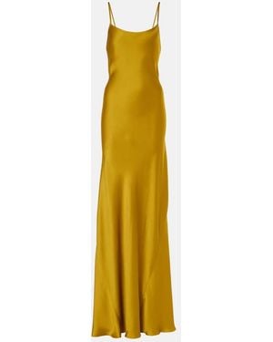 Victoria Beckham Satin Crepe Slip Dress - Yellow