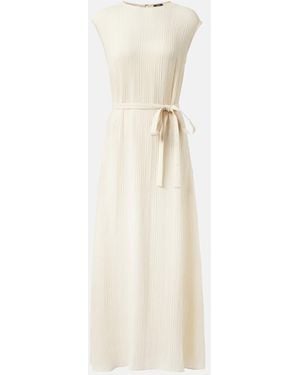 JOSEPH Garnier Pleated Jacquard Midi Dress - White