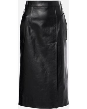 Black Leather Pencil Skirts