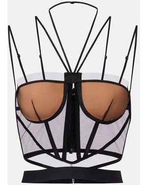 Nensi Dojaka Sheer Bustier - Black