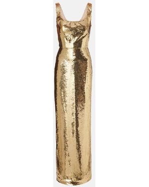 Monique Lhuillier Sequined Gown - Metallic