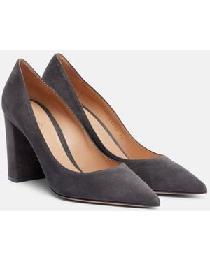 Gianvito Rossi Piper 85 Suede Pumps - Blue