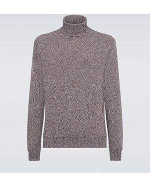 ZEGNA Cashmere Turtleneck Top - Grey