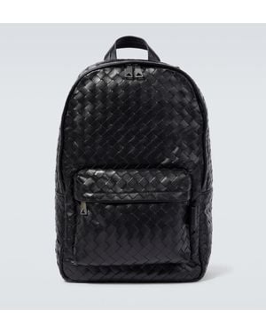 Bottega Veneta Intrecciato Leather Backpack - Black