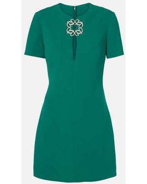 Elie Saab Embellished Cady Minidress - Green