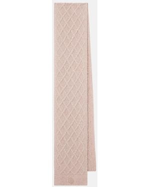 Moncler Embroidered Alpaca-Blend Scarf - Pink