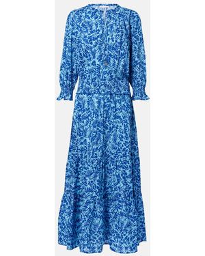 Heidi Klein La Marquet Cotton-Blend Maxi Dress - Blue